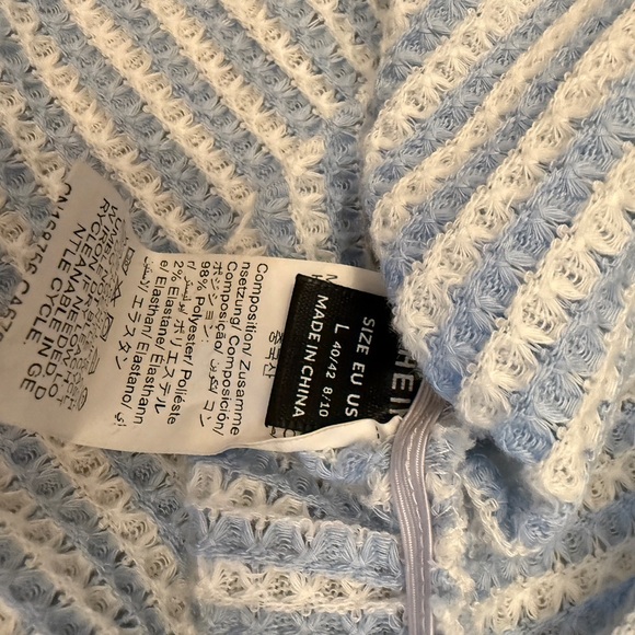 White and Blue Ribbed Coastal Top - Picture 4 of 5